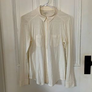 Ann Taylor Loft Knit Shirttail Blouse Shirt. Small.
